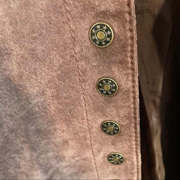 AMI Sz 1X Suede Leather Snap Closure Lined Classic Jacket - Picture 6 of 9